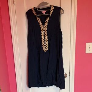 Lilly Pulitzer Navy Dress with Gold Details